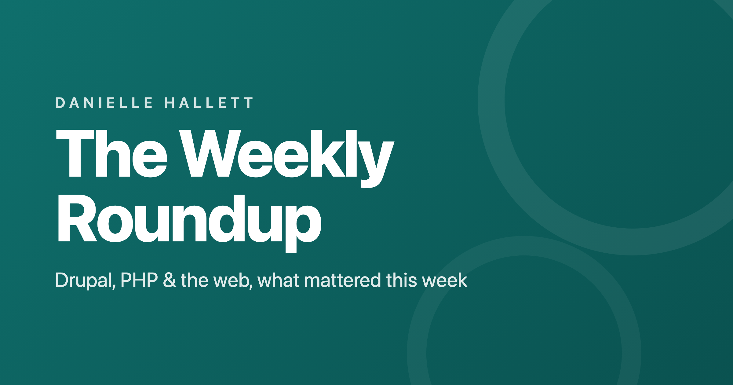 The Weekly Roundup